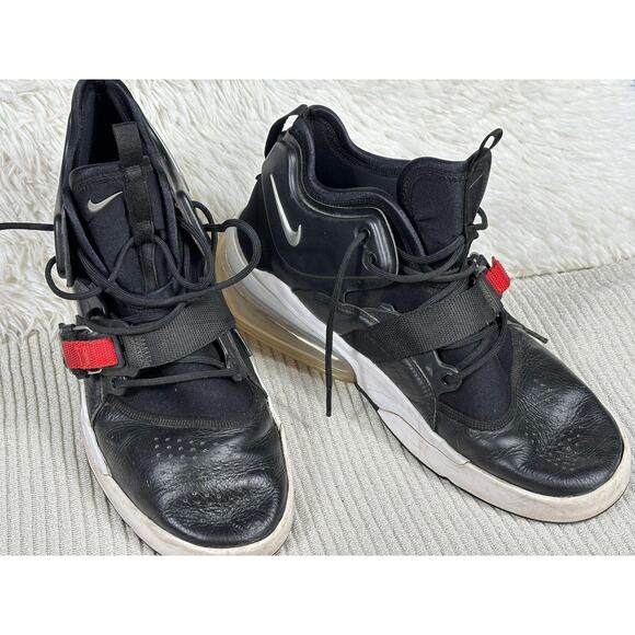 Nike Air Force 270 Shoes Mens Black Red Strap High Top Air Cushion Basketball main image 5